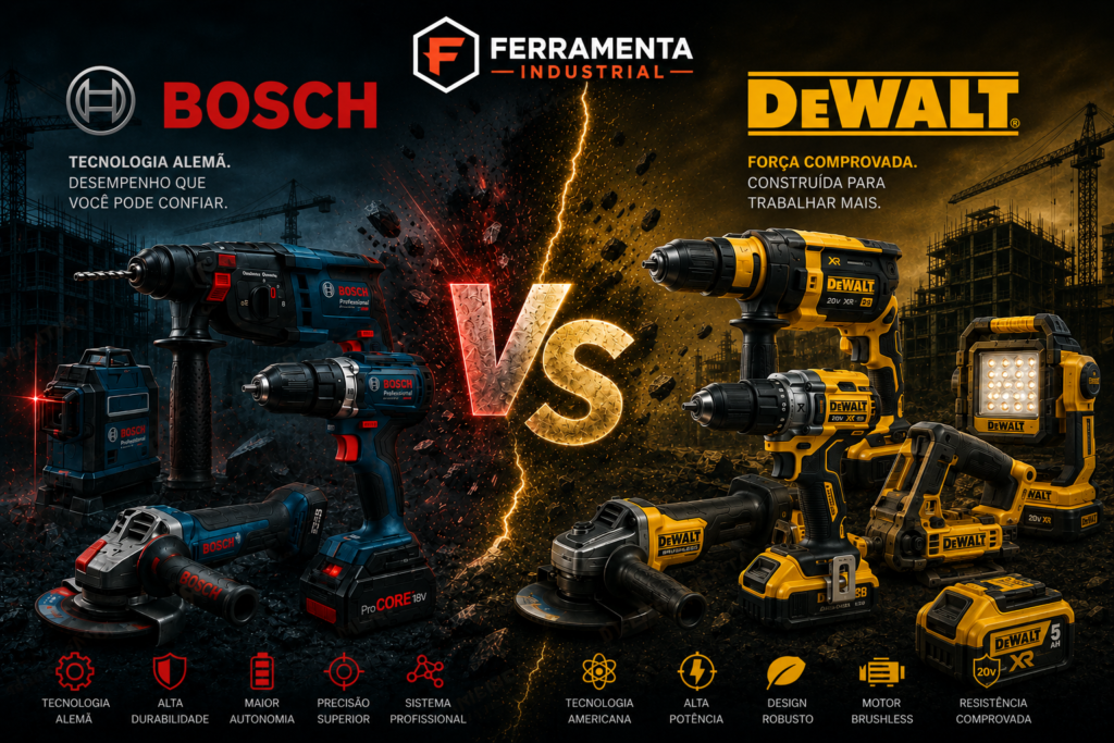 Bosch vs DeWalt — comparativo de ferramentas elétricas