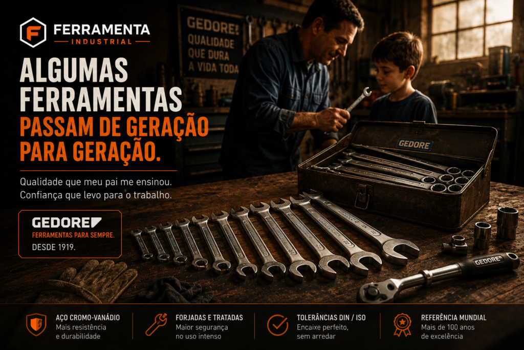 Ferramentas Gedore — chaves combinadas, torquímetro e alicates profissionais