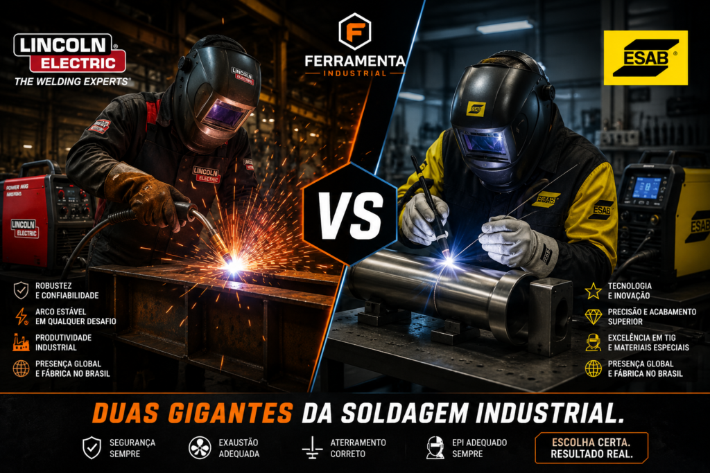 Comparativo Lincoln Electric vs ESAB máquinas de solda